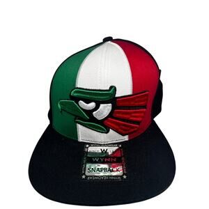 Wynn Headwear Tricolor Mexican Eagle Snapback Hat – Black/Green/Red – Mexico Cap